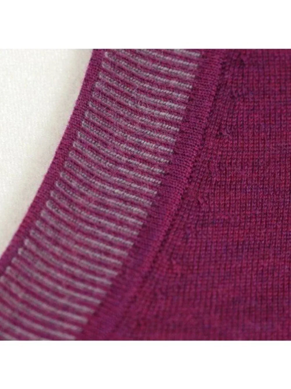 Rag & Bone Women's Extra Small Purple Gray Merino Wool V-Neck Tight Knit Sweater